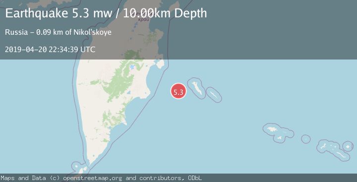 Map of KOMANDORSKIYE OSTROVA REGION