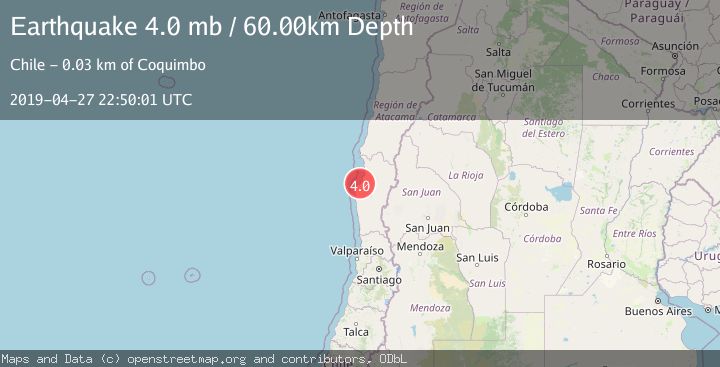Map of OFFSHORE COQUIMBO, CHILE