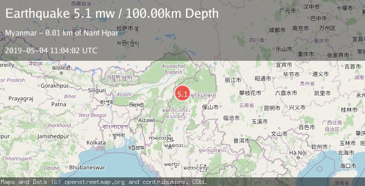 Map of MYANMAR-INDIA BORDER REGION