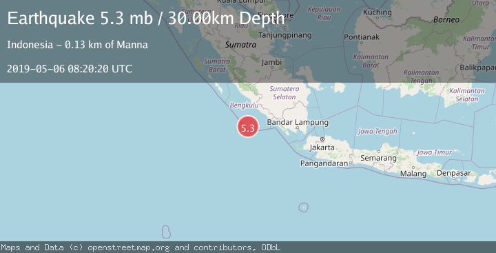 Map of SOUTHERN SUMATRA, INDONESIA