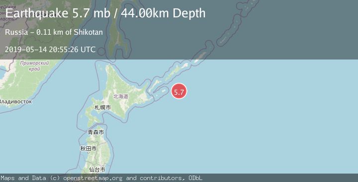 Map of EAST OF KURIL ISLANDS