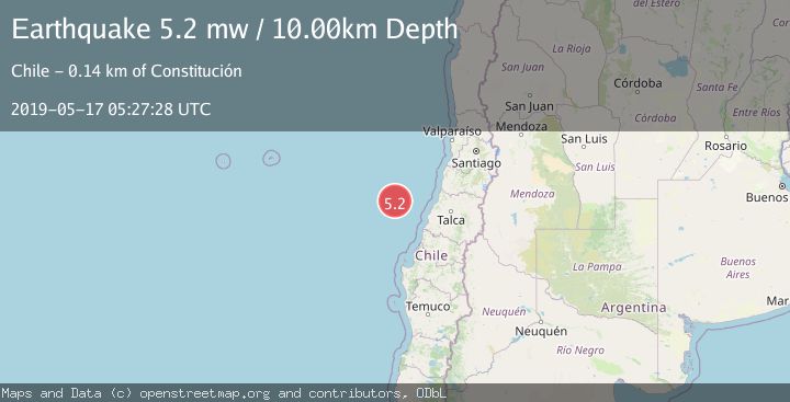 Map of OFF COAST OF MAULE, CHILE