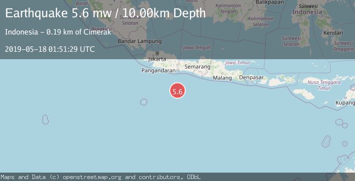 Map of SOUTH OF JAVA, INDONESIA