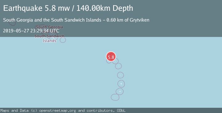 Map of SOUTH SANDWICH ISLANDS REGION