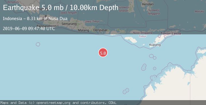 Map of SOUTH OF BALI, INDONESIA