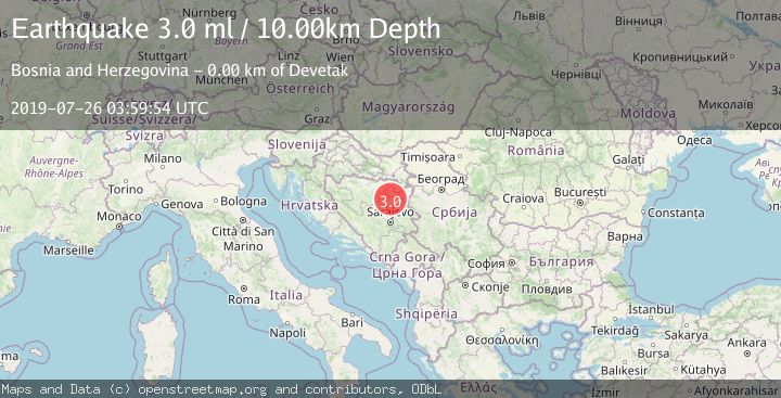 Map of BOSNIA AND HERZEGOVINA
