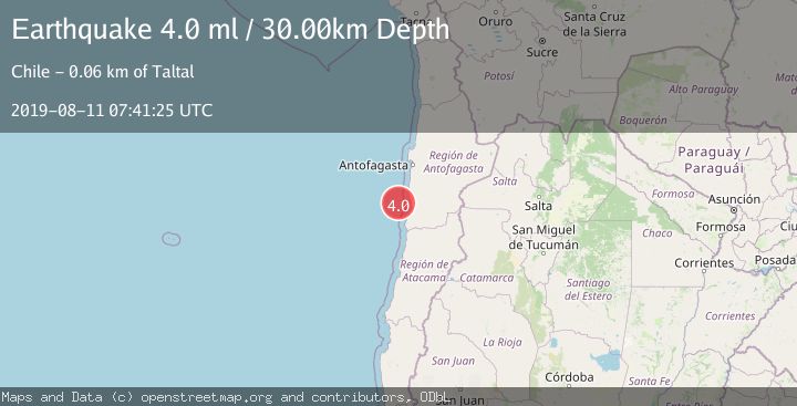 Map of OFFSHORE ANTOFAGASTA, CHILE