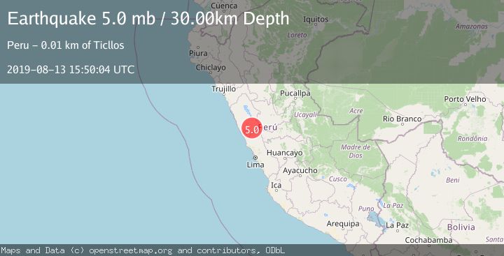 Map of NEAR COAST OF CENTRAL PERU