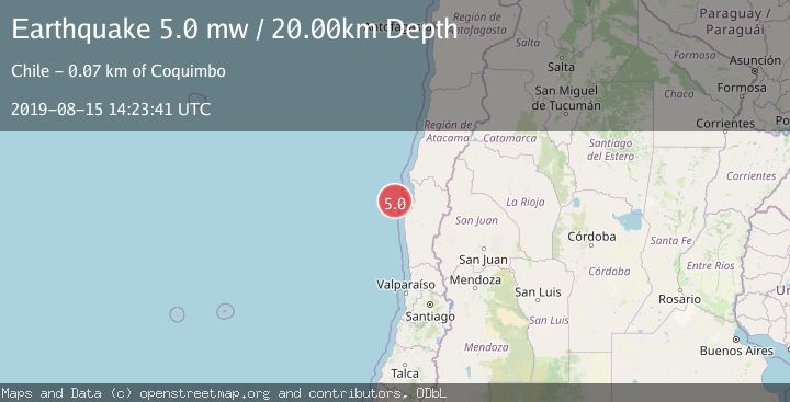 Map of OFFSHORE COQUIMBO, CHILE