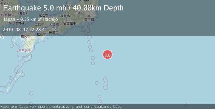 Map of IZU ISLANDS, JAPAN REGION