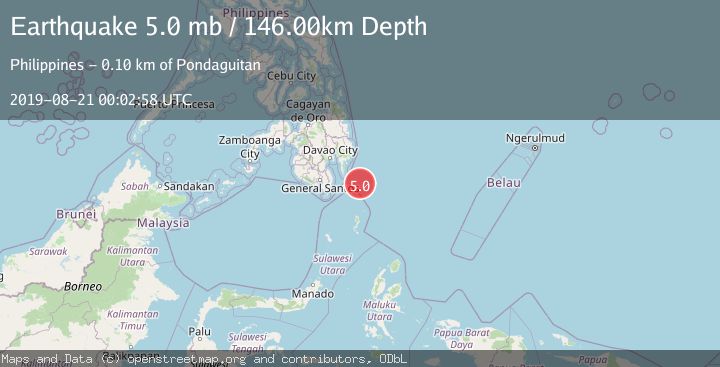 Map of MINDANAO, PHILIPPINES