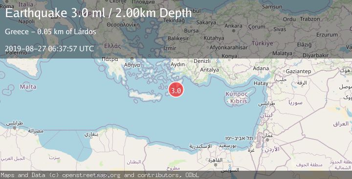 Map of DODECANESE ISLANDS, GREECE