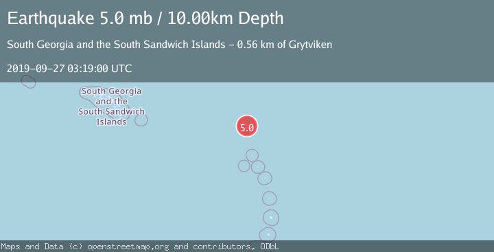 Map of SOUTH SANDWICH ISLANDS REGION