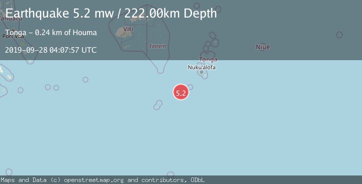 Map of SOUTH OF FIJI ISLANDS