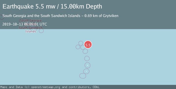 Map of SOUTH SANDWICH ISLANDS REGION