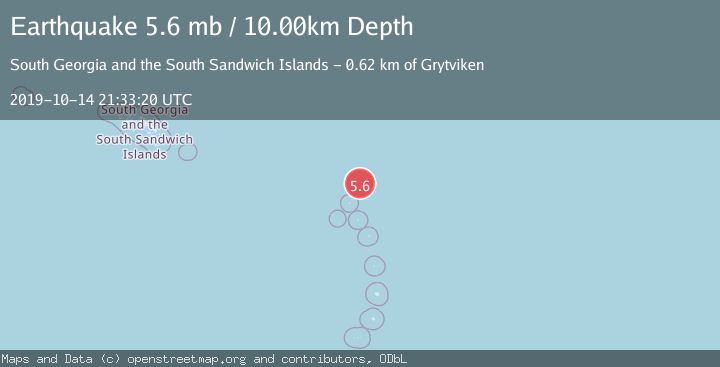 Map of SOUTH SANDWICH ISLANDS REGION