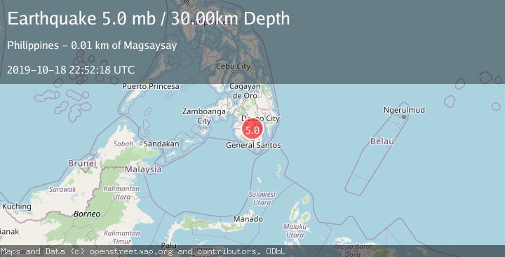 Map of MINDANAO, PHILIPPINES