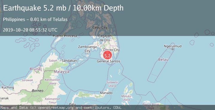 Map of MINDANAO, PHILIPPINES