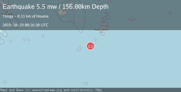 Map of SOUTH OF FIJI ISLANDS