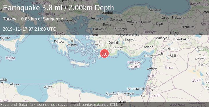 Map of DODECANESE IS.-TURKEY BORDER REG
