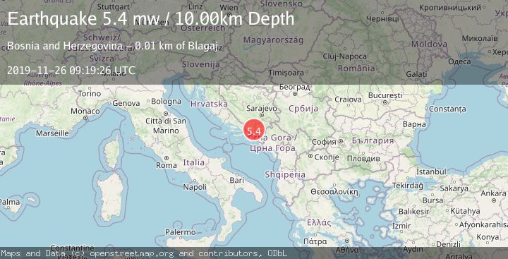 Map of BOSNIA AND HERZEGOVINA
