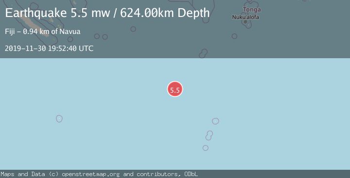 Map of SOUTH OF FIJI ISLANDS
