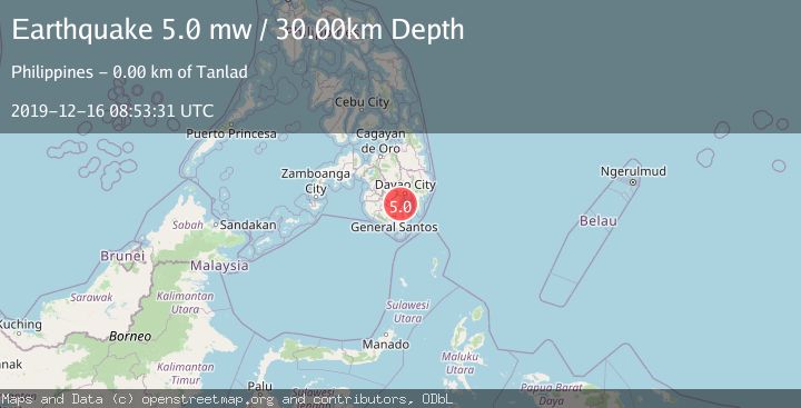 Map of MINDANAO, PHILIPPINES