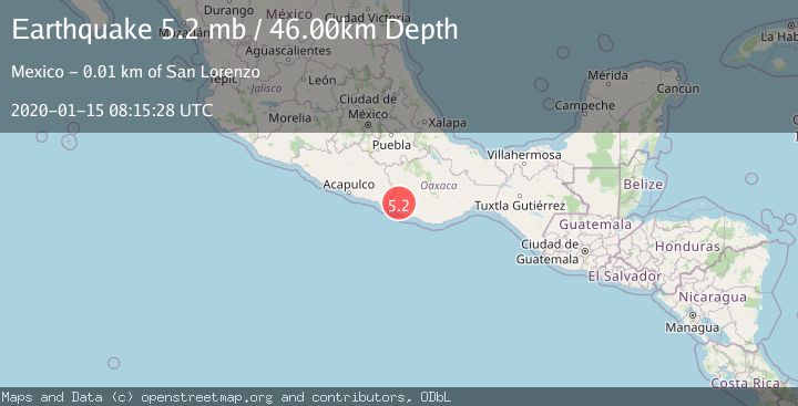 Map of OAXACA, MEXICO