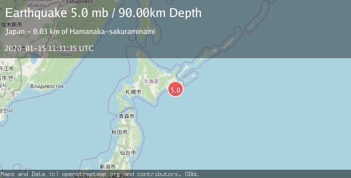 Map of HOKKAIDO, JAPAN REGION