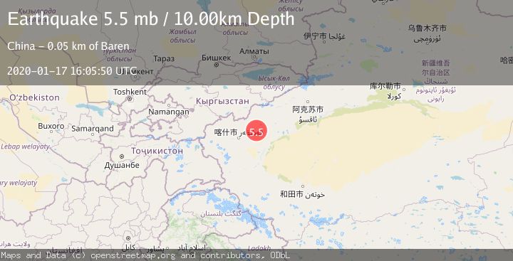 Map of SOUTHERN XINJIANG, CHINA