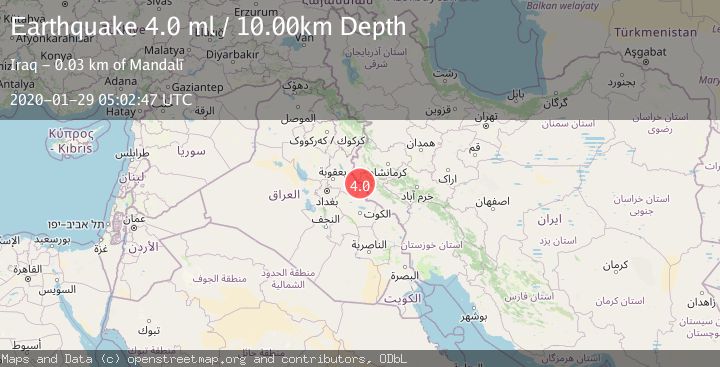 Map of IRAN-IRAQ BORDER REGION