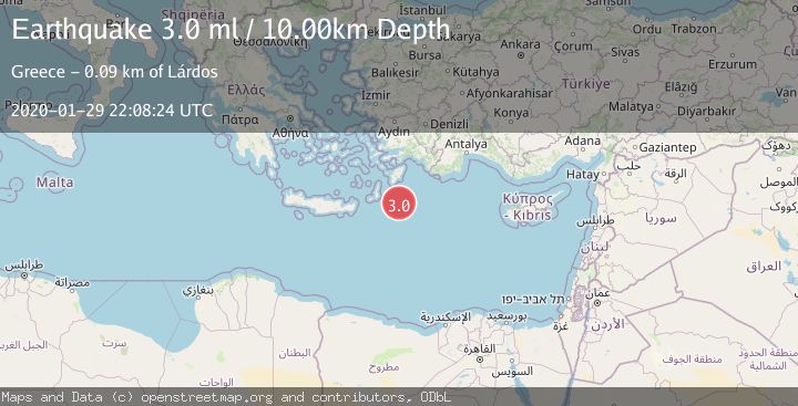 Map of EASTERN MEDITERRANEAN SEA