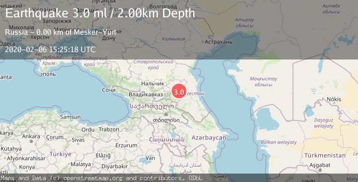 Map of CAUCASUS REGION, RUSSIA