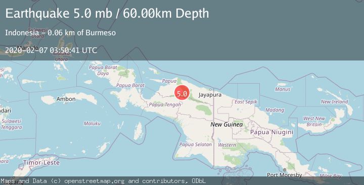 Map of PAPUA, INDONESIA