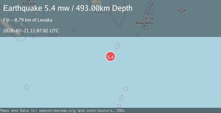 Map of SOUTH OF FIJI ISLANDS