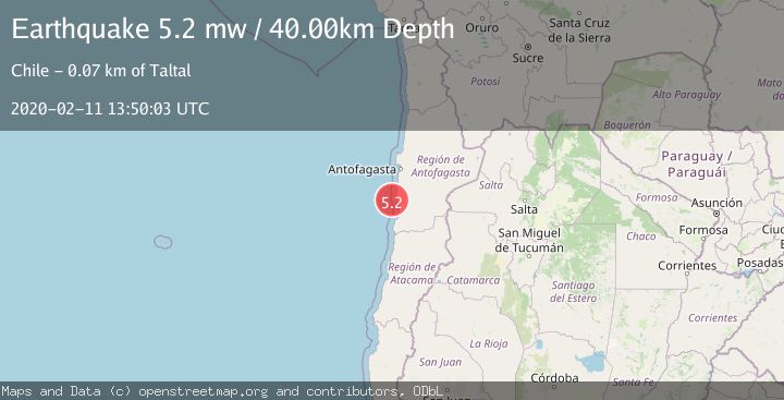 Map of OFFSHORE ANTOFAGASTA, CHILE