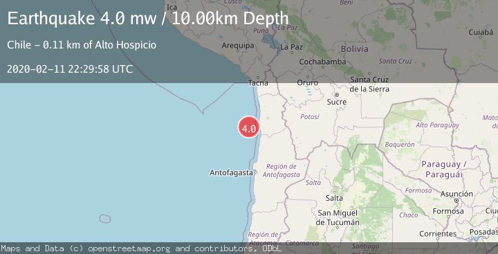 Map of OFFSHORE ANTOFAGASTA, CHILE