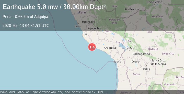 Map of NEAR COAST OF SOUTHERN PERU