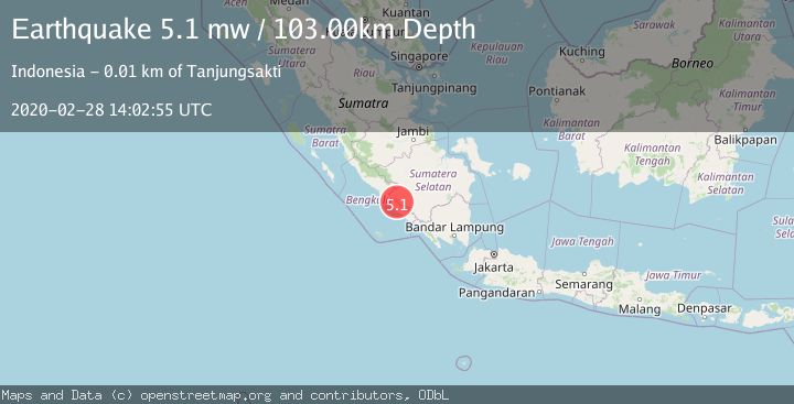 Map of SOUTHERN SUMATRA, INDONESIA