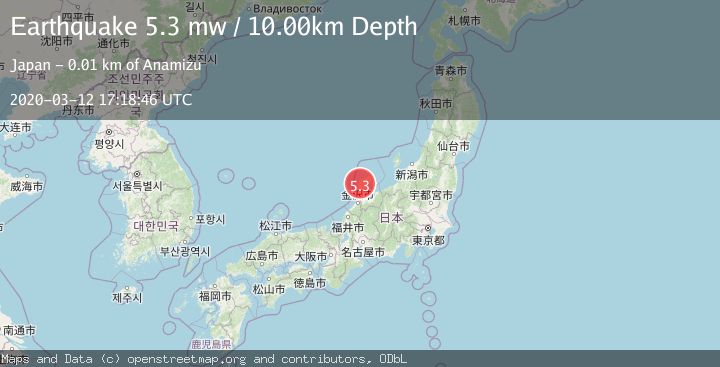 Map of NEAR WEST COAST OF HONSHU, JAPAN