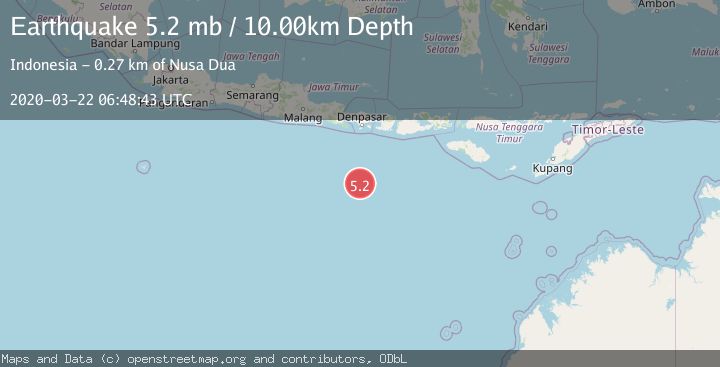 Map of SOUTH OF BALI, INDONESIA