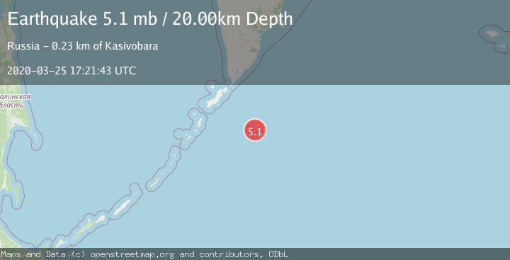 Map of EAST OF KURIL ISLANDS