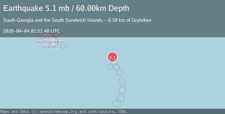 Map of SOUTH SANDWICH ISLANDS REGION