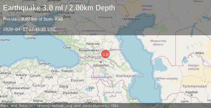 Map of CAUCASUS REGION, RUSSIA