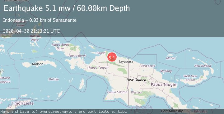 Map of PAPUA, INDONESIA