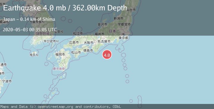 Map of NEAR S. COAST OF HONSHU, JAPAN