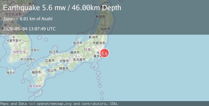 Map of NEAR EAST COAST OF HONSHU, JAPAN