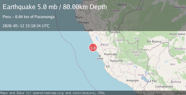 Map of NEAR COAST OF CENTRAL PERU