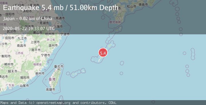 Map of RYUKYU ISLANDS, JAPAN