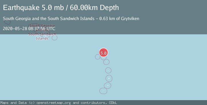 Map of SOUTH SANDWICH ISLANDS REGION